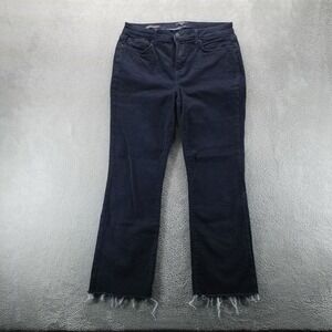 NYDJ Jeans Womens 10 Blue Barbara Bootcut Lift Tuck Raw Hem‎ Stretch Dark Wash